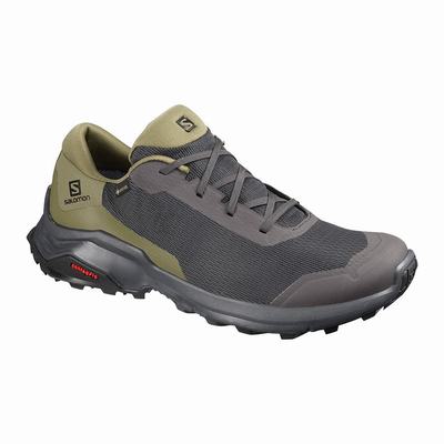 Salomon X REVEAL GORE-TEX - Miesten Vaelluskengät - TummanHarmaat/Oliivinvihreä